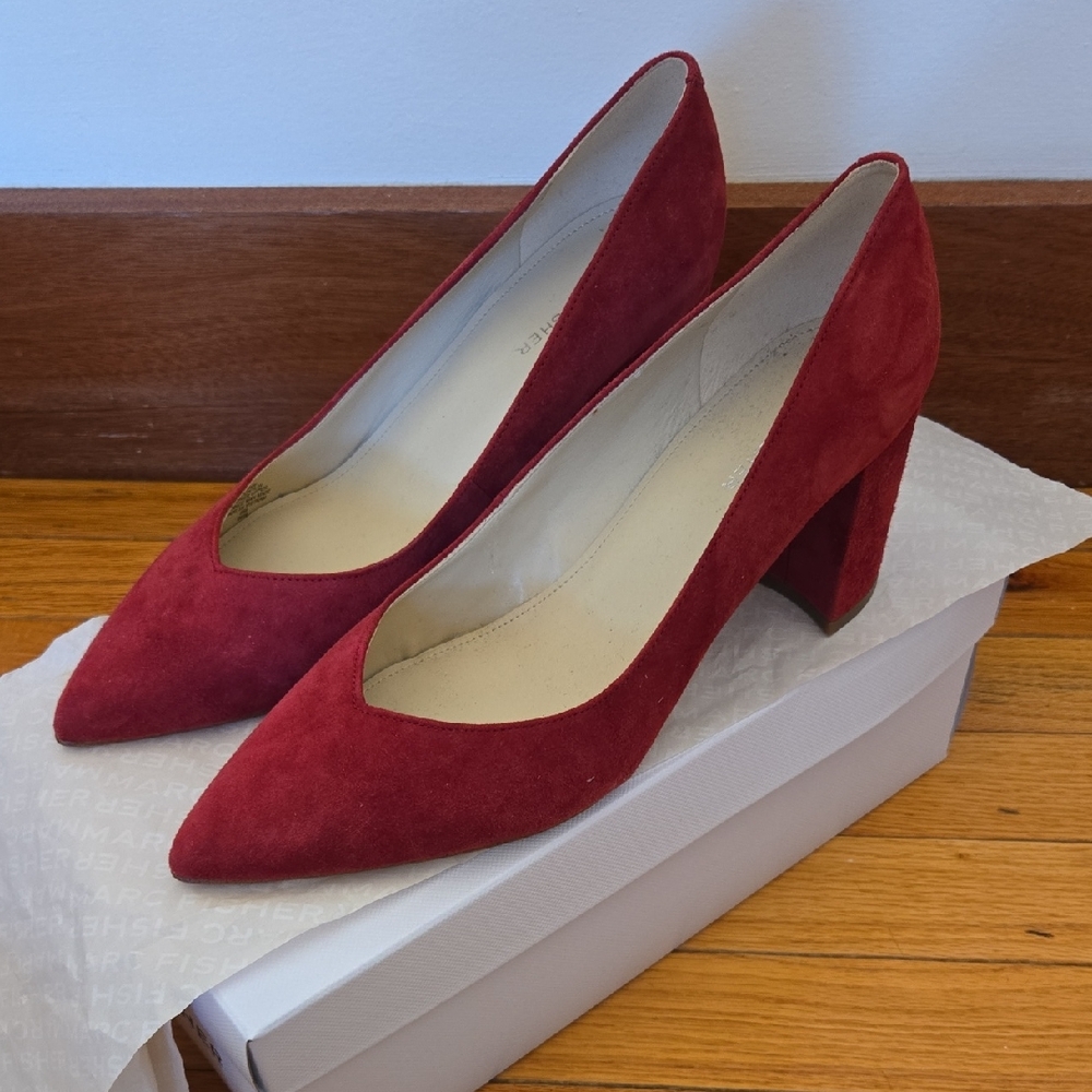 Marc Fisher Red Suede Women's Heels